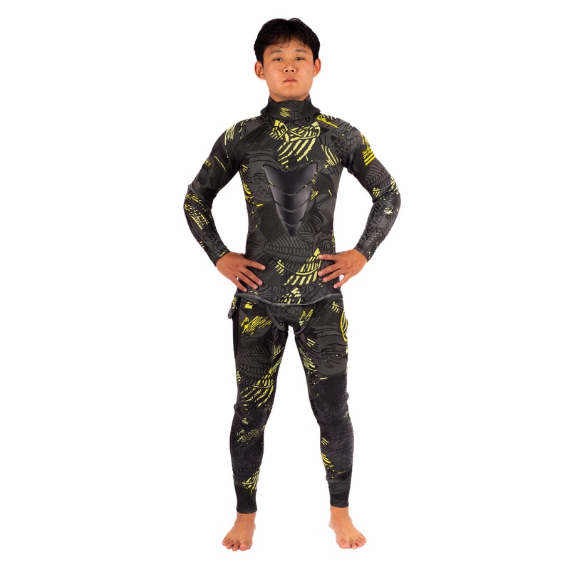 Mens Lime Fishbone Spearfishing 3.5mm Wetsuit