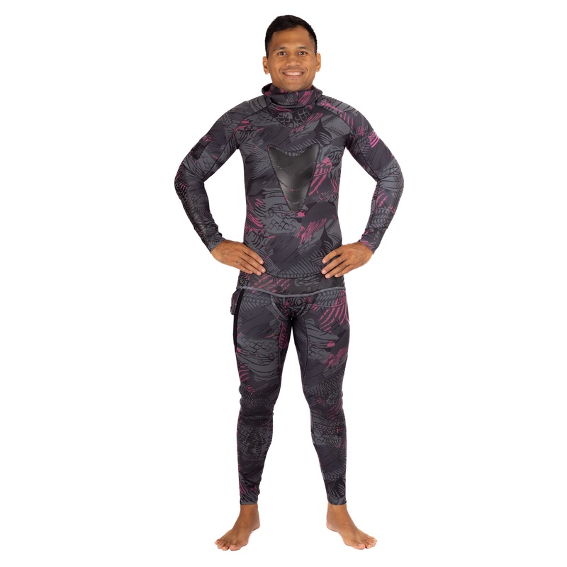 Mens Pink Fishbone Spearfishing 1.5mm Wetsuit