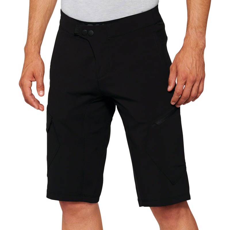 100% Ridecamp Shorts with Liner – Black Size 32