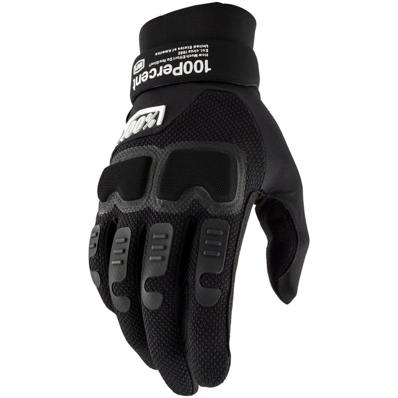 100% Langdale Gloves – Black Full Finger Mens Medium