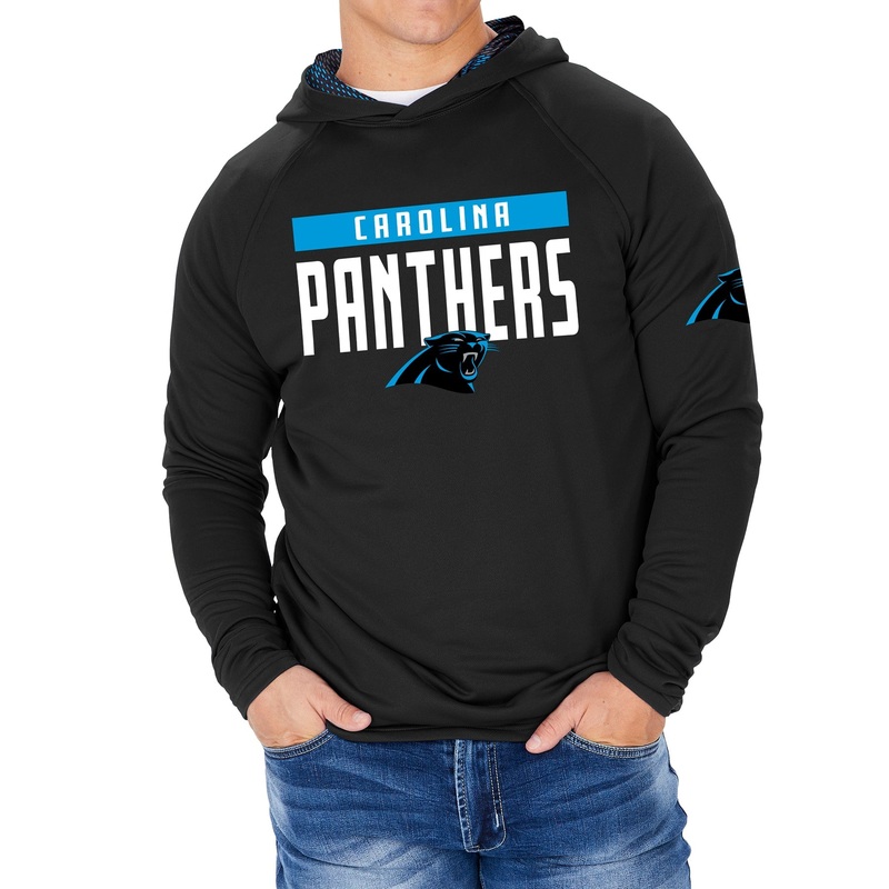 ZUBAZ MEN’S NFL CAROLINA PANTHERS TEAM COLOR HOODIE W/ VIPER PRINT DETAILS