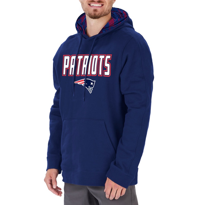 ZUBAZ NFL NEW ENGLAND PATRIOTS MEN’S LIGHTWEIGHT PERFORMANCE FRENCH TERRY HOODIE-M