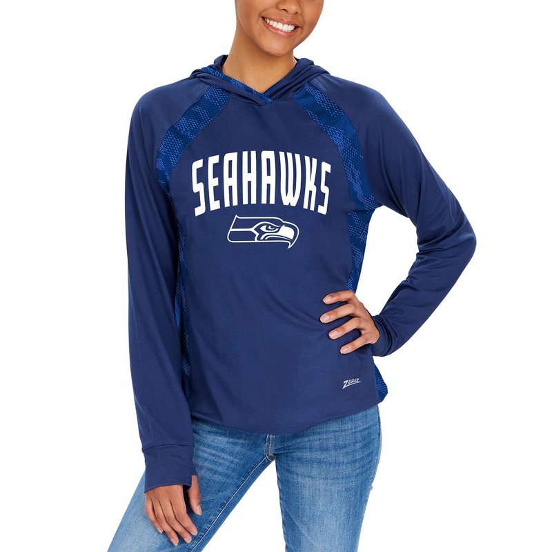 ZUBAZ NFL WOMEN’S SEATTLE SEAHAWKS ELEVATED HOODIE W/ TONAL VIPER PRINT-MEDIUM