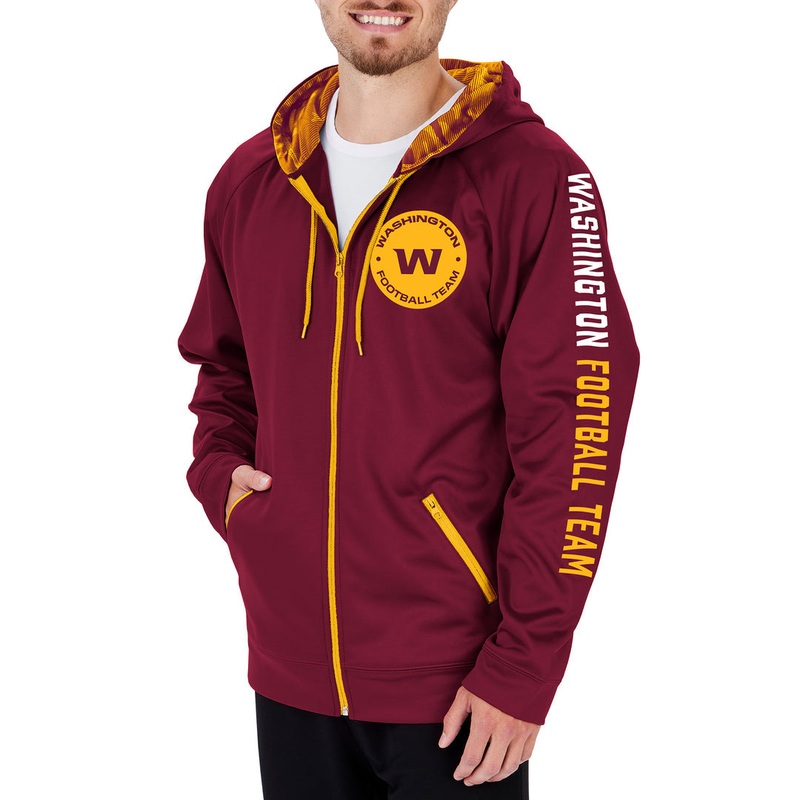 ZUBAZ MEN’S NFL WASHINGTON FOOTBALL TEAM FULL ZIP CAMO HOODIE-Large