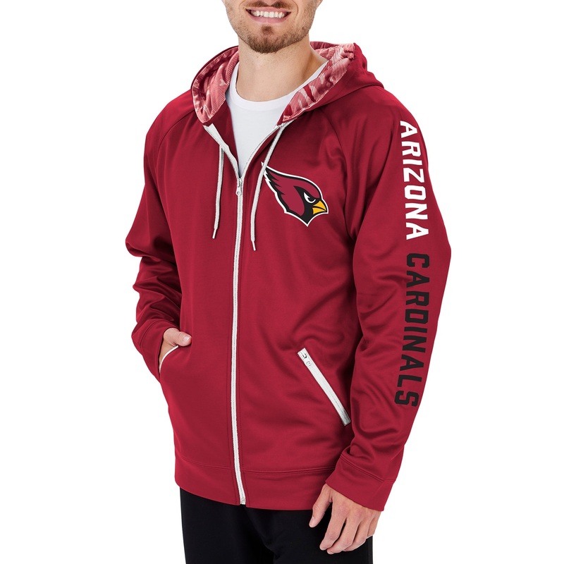 ZUBAZ MEN’S NFL ARIZONA CARDINALS FULL ZIP CAMO HOODIE-Large