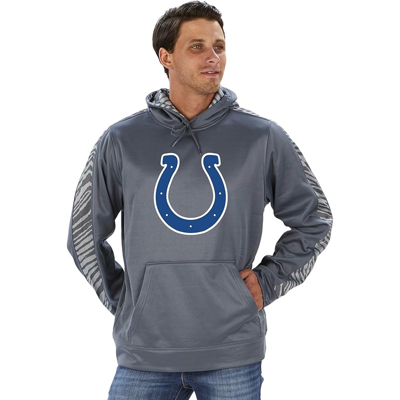 Zubaz Officially Licensed NFL Men’s Pullover Hoodie, Gray-XXL