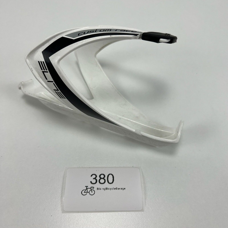 Elite Custom Race Road Bike MTB Bicycle Water Bottle Cage – White / Black