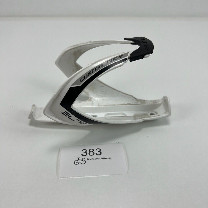 Elite Custom Race Road Bike MTB Bicycle Water Bottle Cage – White / Black
