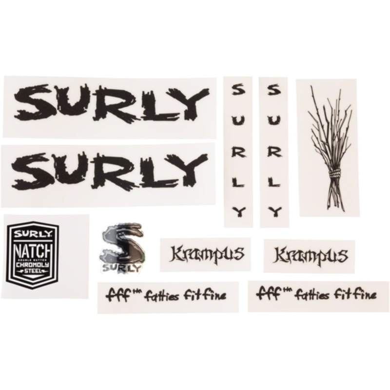 Surly Surly Krampus Frame Decal Set – Metallic Black