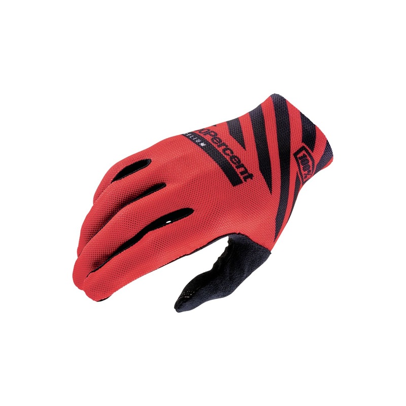 100% Celium Gloves – Racer Red Full Finger Mens Medium
