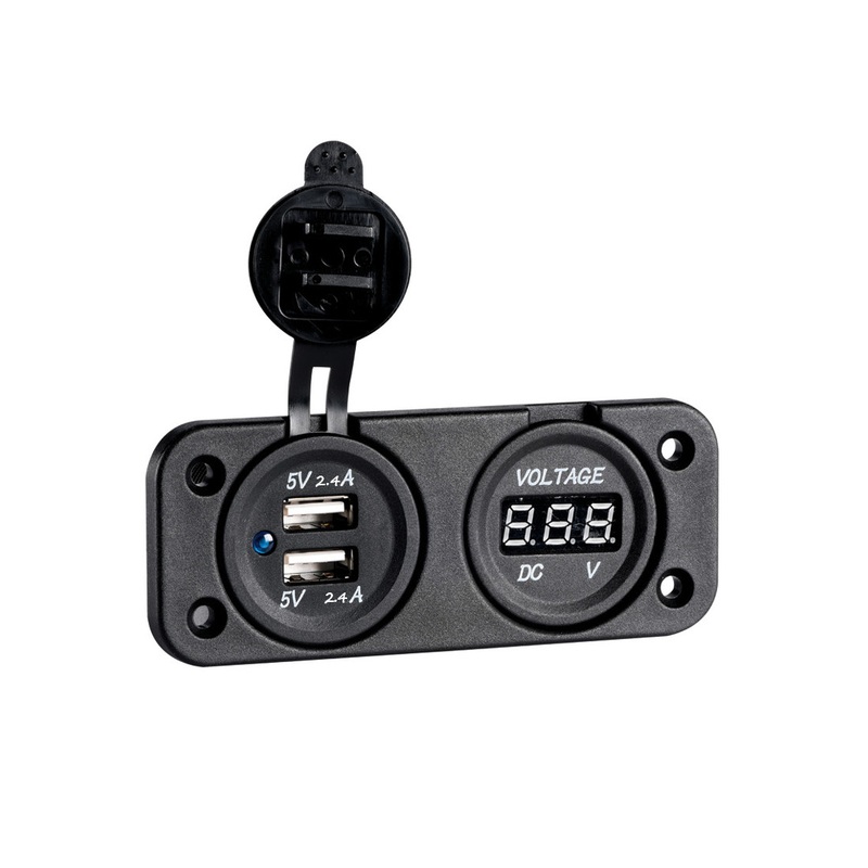 Digital Voltmeter with Double USB Socket Osculati