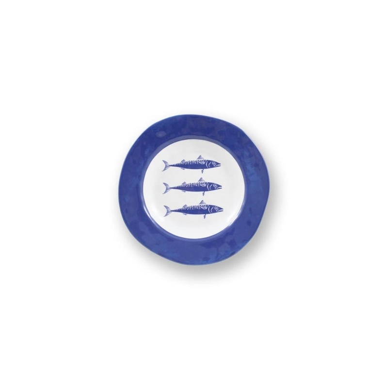 Blue Fish Wide Rim Deep Plate