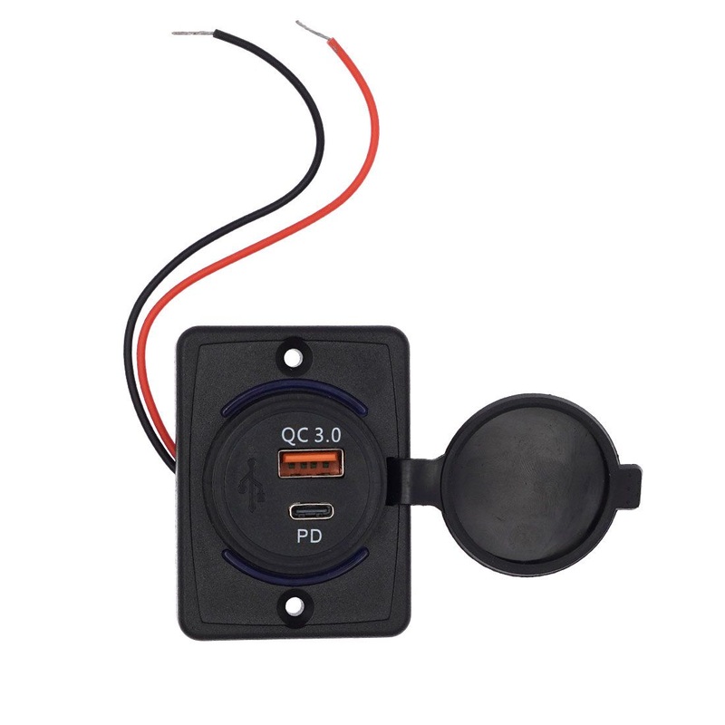 Double Port Surface Mount Socket USB & Type C