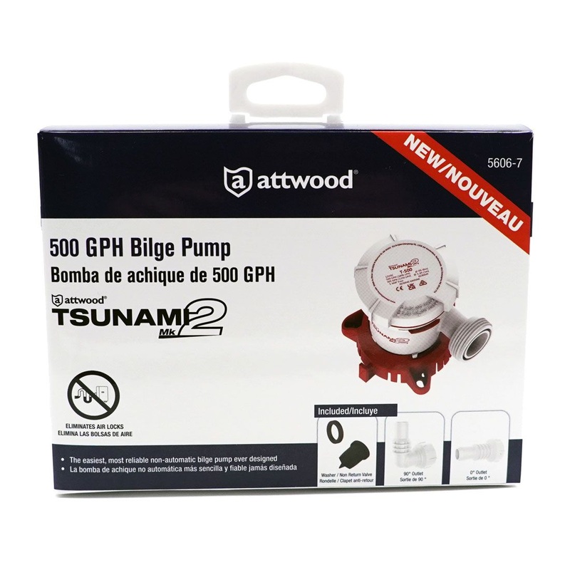 Combo Set Attwood Tsunami MK2 Manual Bilge Pump with Outlets