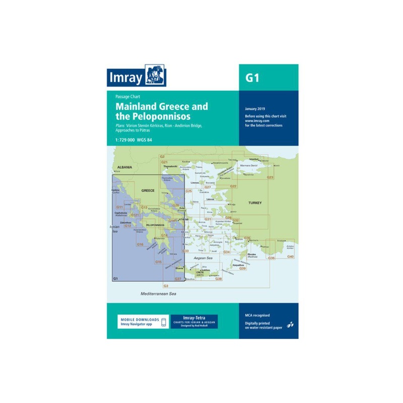 Imray G1 Yachting Chart for Mainland Greece and Peloponnisos