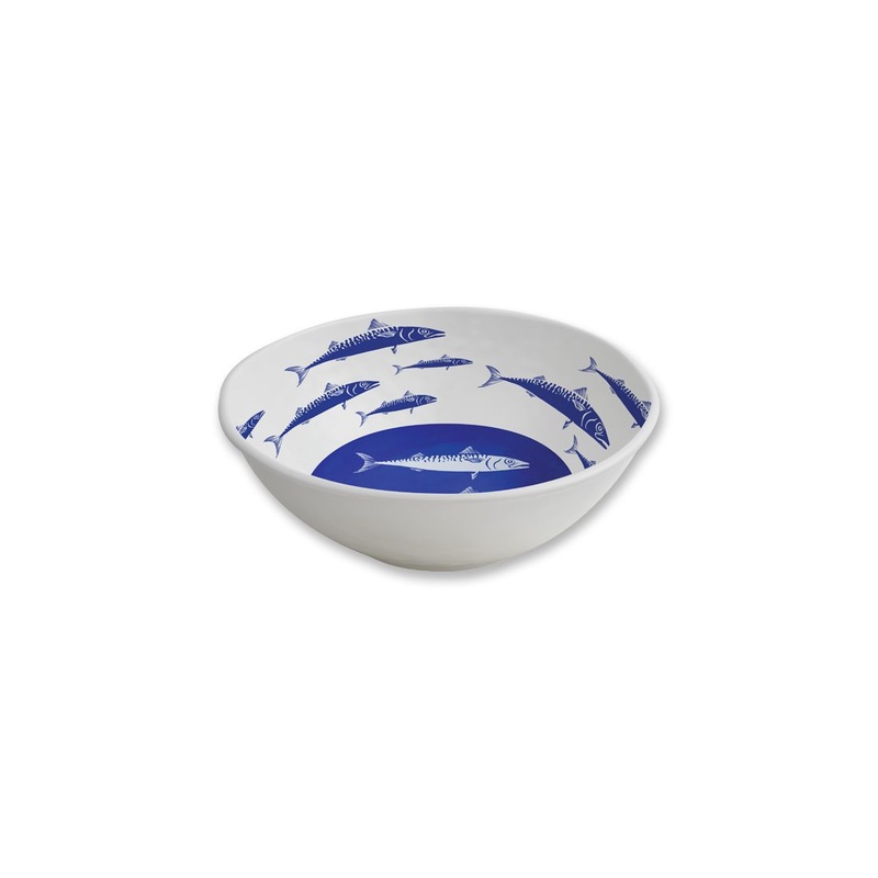 Blue Fish Round Salad Bowl