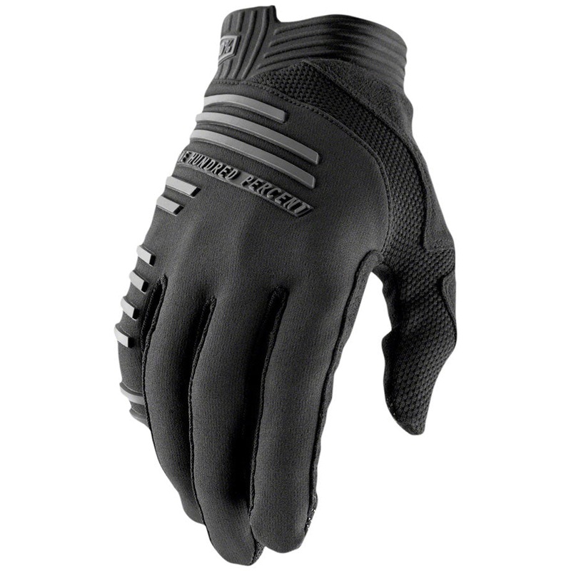 100% R-Core Gloves – Black Full Finger Mens Small
